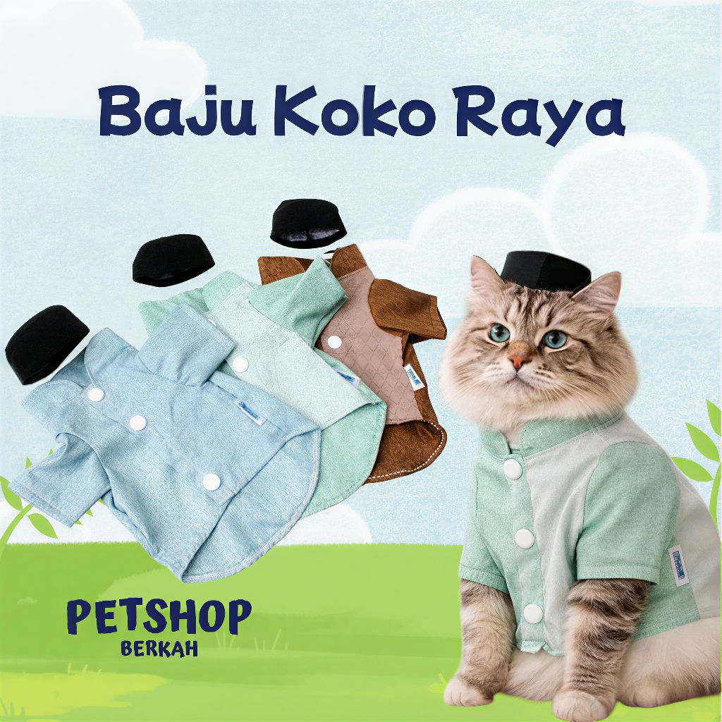 Baju Kucing Cowok Lucu Koko Lebaran 2026
