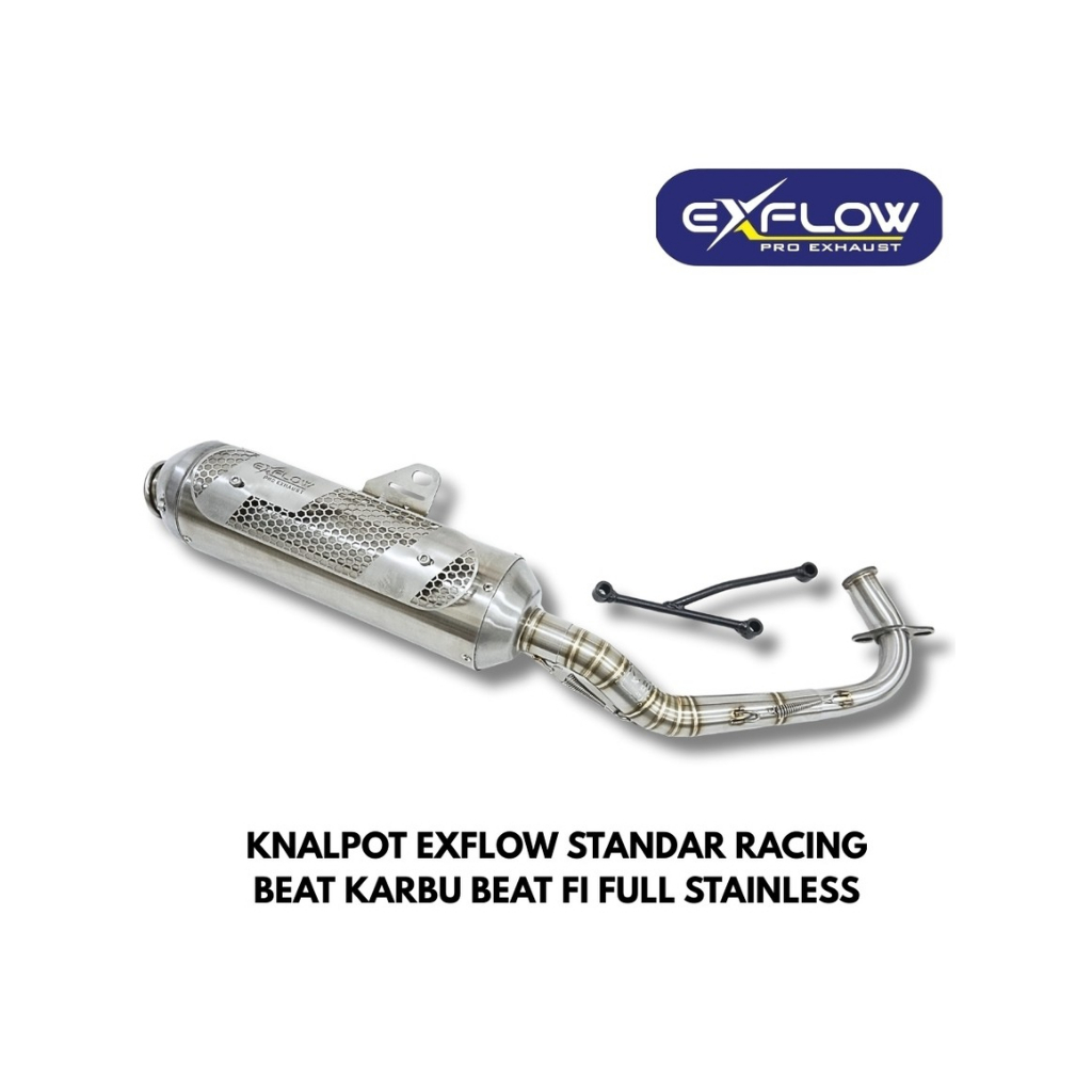 KNALPOT STD RACING EXFLOW BEAT KARBU FI SCOOPY FULL STAINLESS 180cc 200cc
