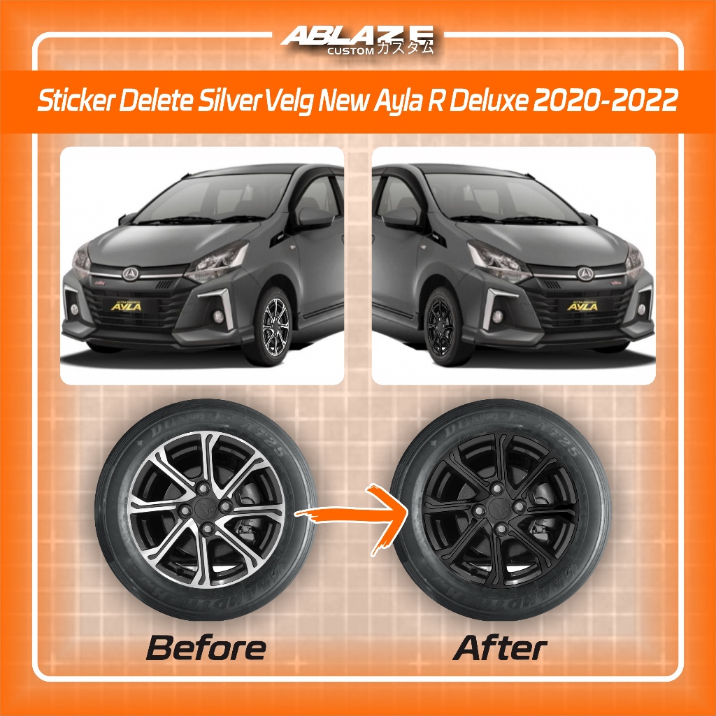 Sticker Delete Silver Velg Daihatsu New Ayla R Deluxe 2020-2022 Ring14