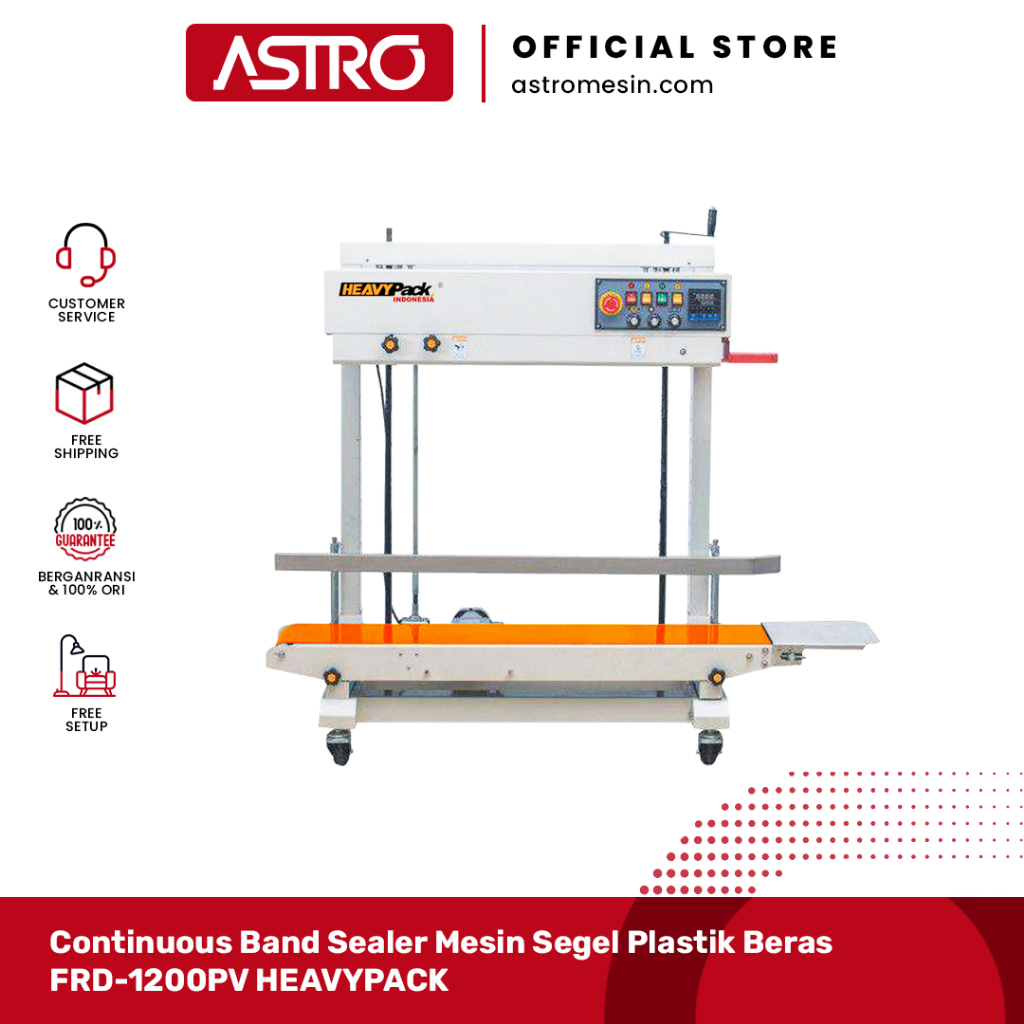 Continuous Band Sealer Mesin Segel Plastik Beras FRD-1200PV HEAVYPACK