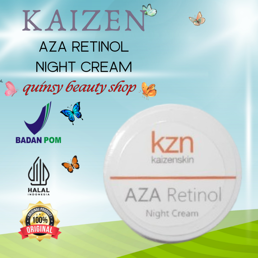 KAIZEN AZA Retinol Night Cream 10 Gram ~ Cream Retinol Azelaic 10 Gr