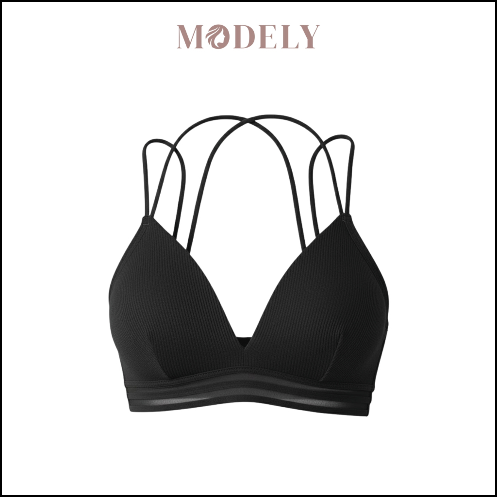 MODELY -  Bikini Bra Wanita BH Busa Super Ringan Tanpa Kawat Tali Silang BR081