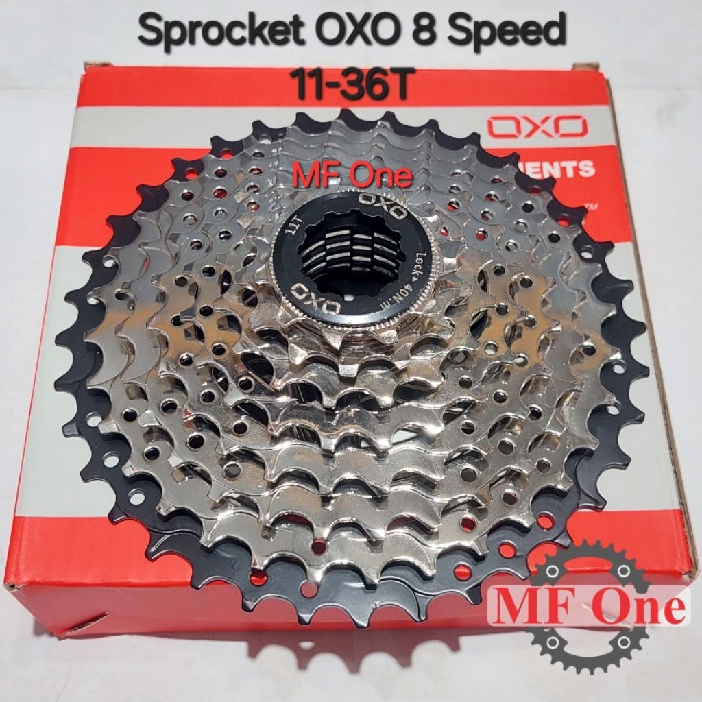 Sprocket Oxo 8 Speed 36T 11-36T Chrome Cassette Slope