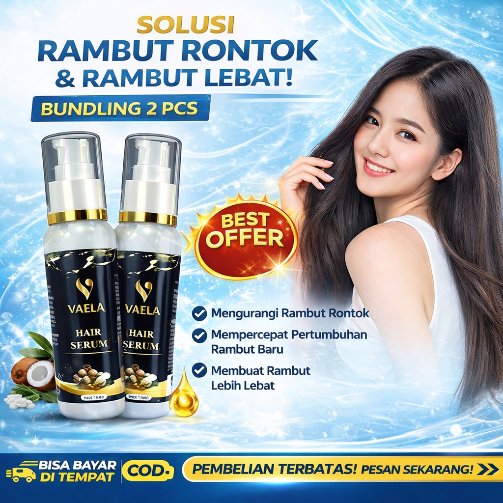 Paket Hemar Bundling 2 PCS Vaela Hair Serum - Bantu Menyuburkan Penumbuh Rambut