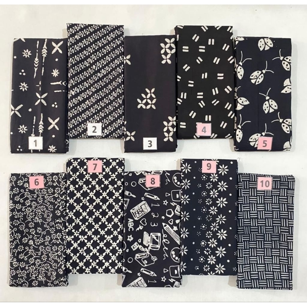 kain batik cap  // kain batik cap handmade warna hitam putih seragam bridesmaid