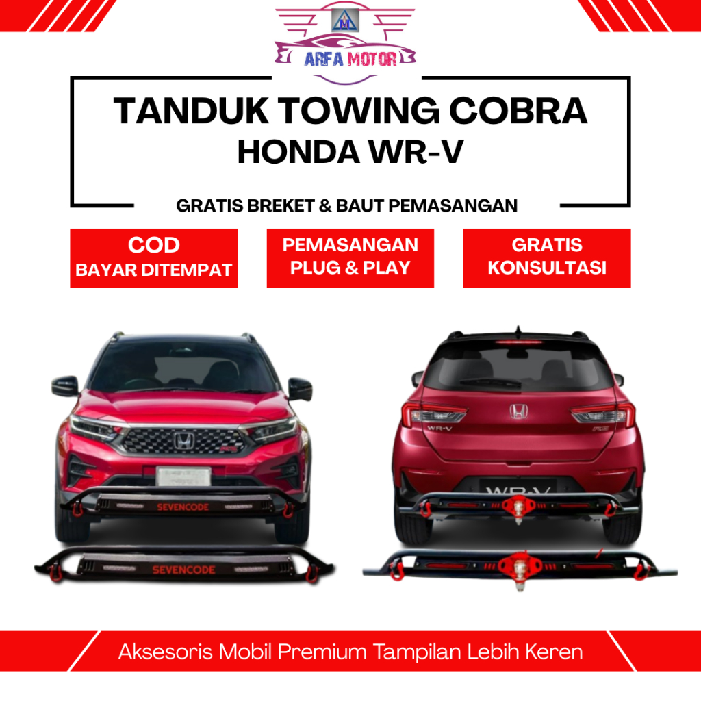 Paket Tanduk Depan Belakang WRV Cobra Besi Sevencode Bumper Depan Belakang WRV Cobra Sevencode