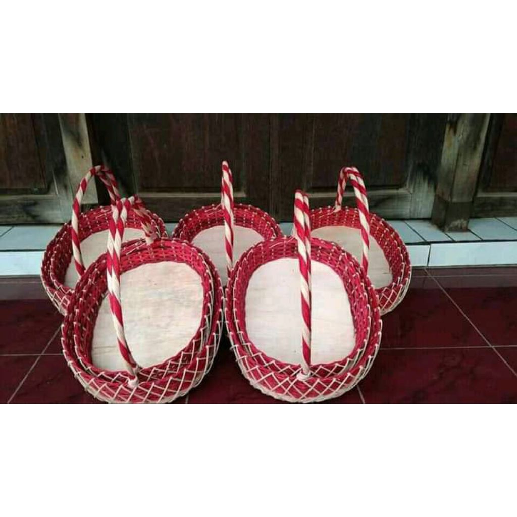 parsel buah rotan model nanasan isi 2pcs besar tanggung//keranjang buah, keranjang hampers rotan