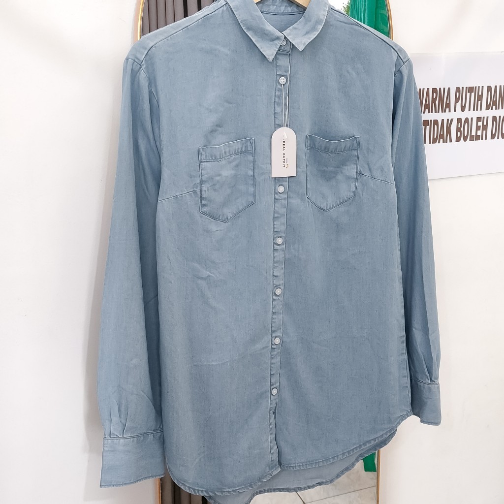 Kemeja soft denim/kemeja denim/kemeja denim wanita