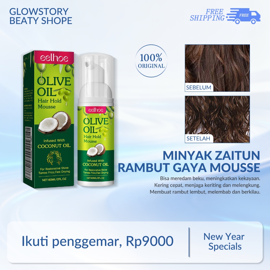 Minyak Zaitun Spray Rambut Hair Styling 60ml Curly Hair Styling Keep Rambut Hair Spray Styling Foam 