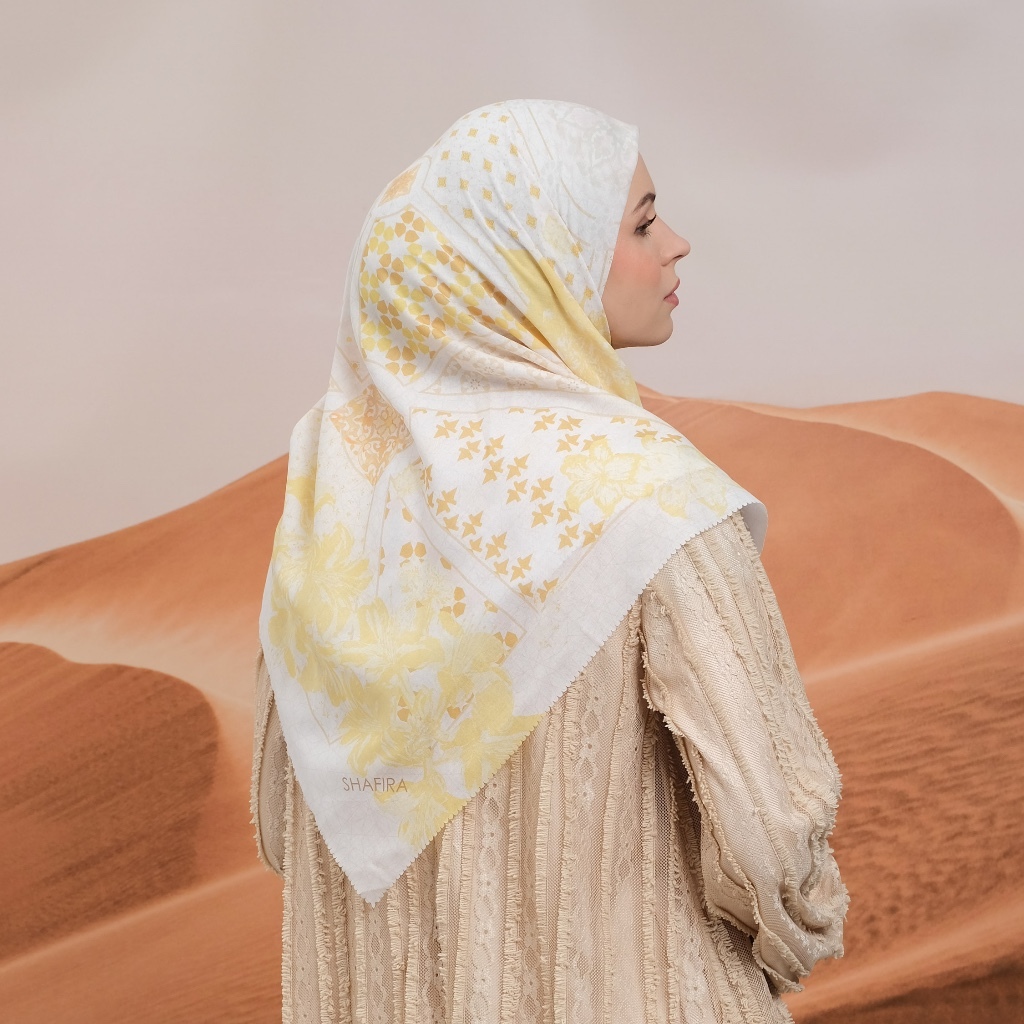 Shafira - Adiba Scarf Printed - Hijab Segi Empat Motif - Voal - Hard Box Packaging