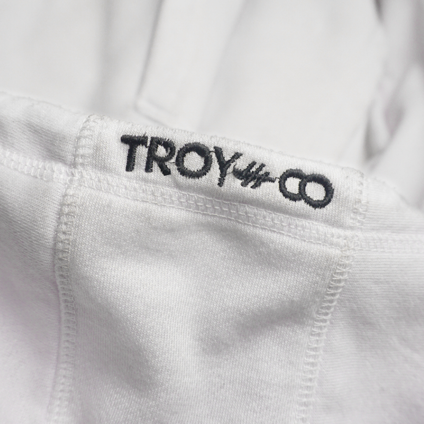 Troy Company Hoodie White Deer Statue - Hoodie Pria Hoodie Putih KHD 2724