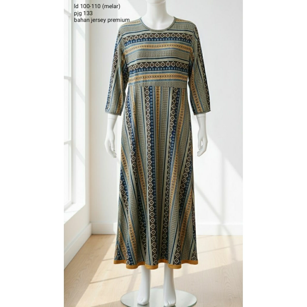 gamis bahan jersey tebal (no minus)