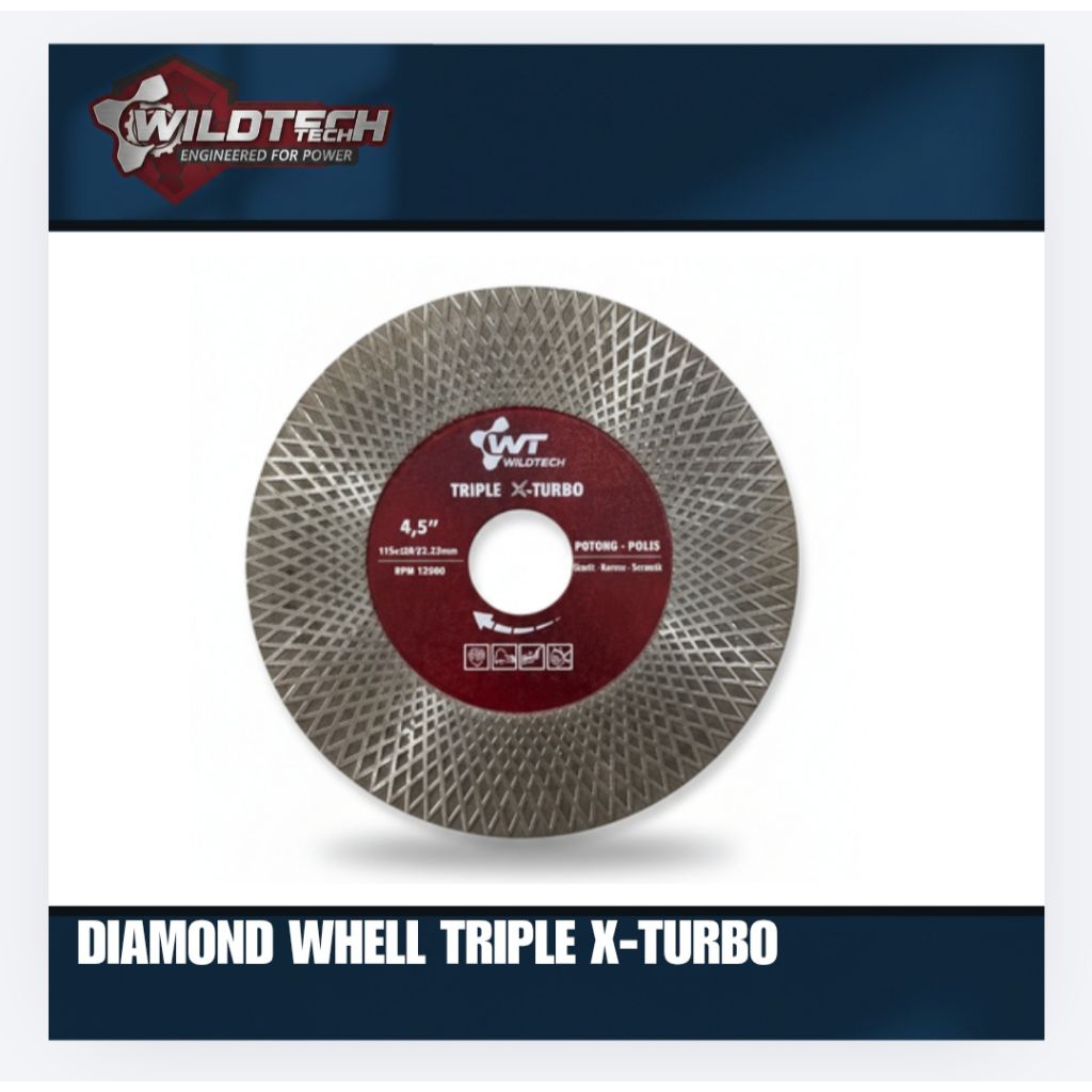 Diamond Wheel Cutting Bevel X Turbo Mata Gerinda Potong Granite Keramik Marmer Bevel Wildtech