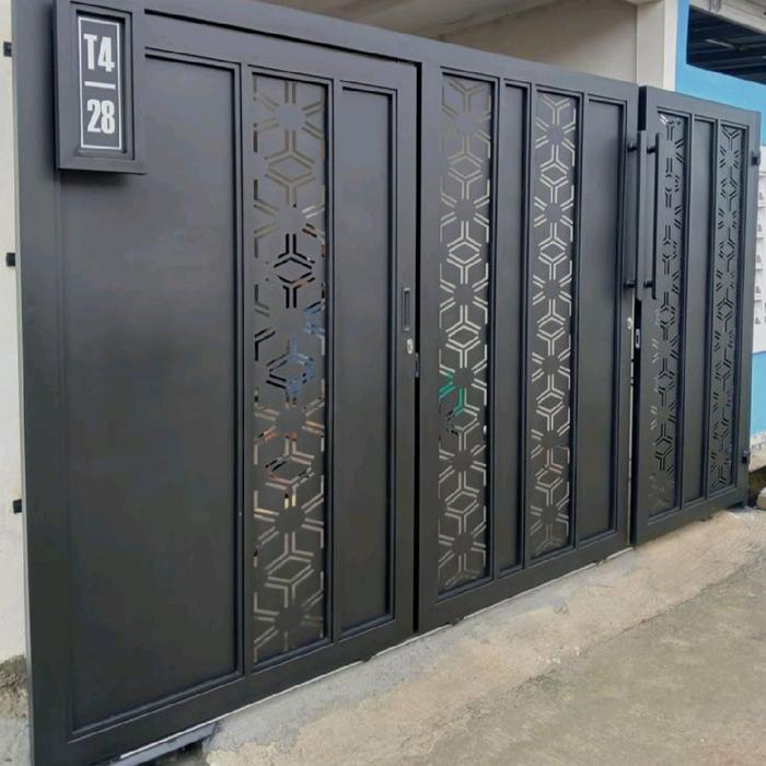 pagar rumah plat cutting mewah elegan