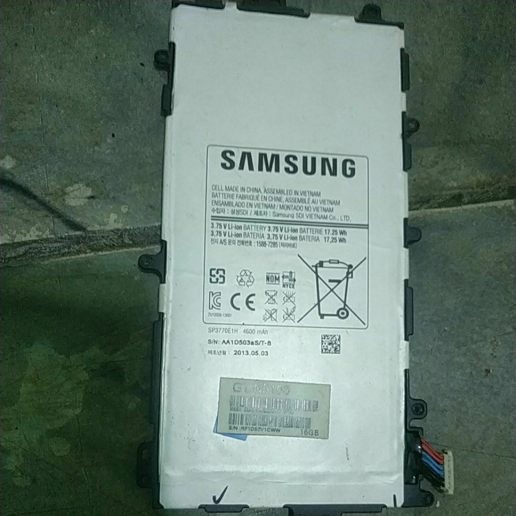 baterai bekas tablet samsung GT N5100