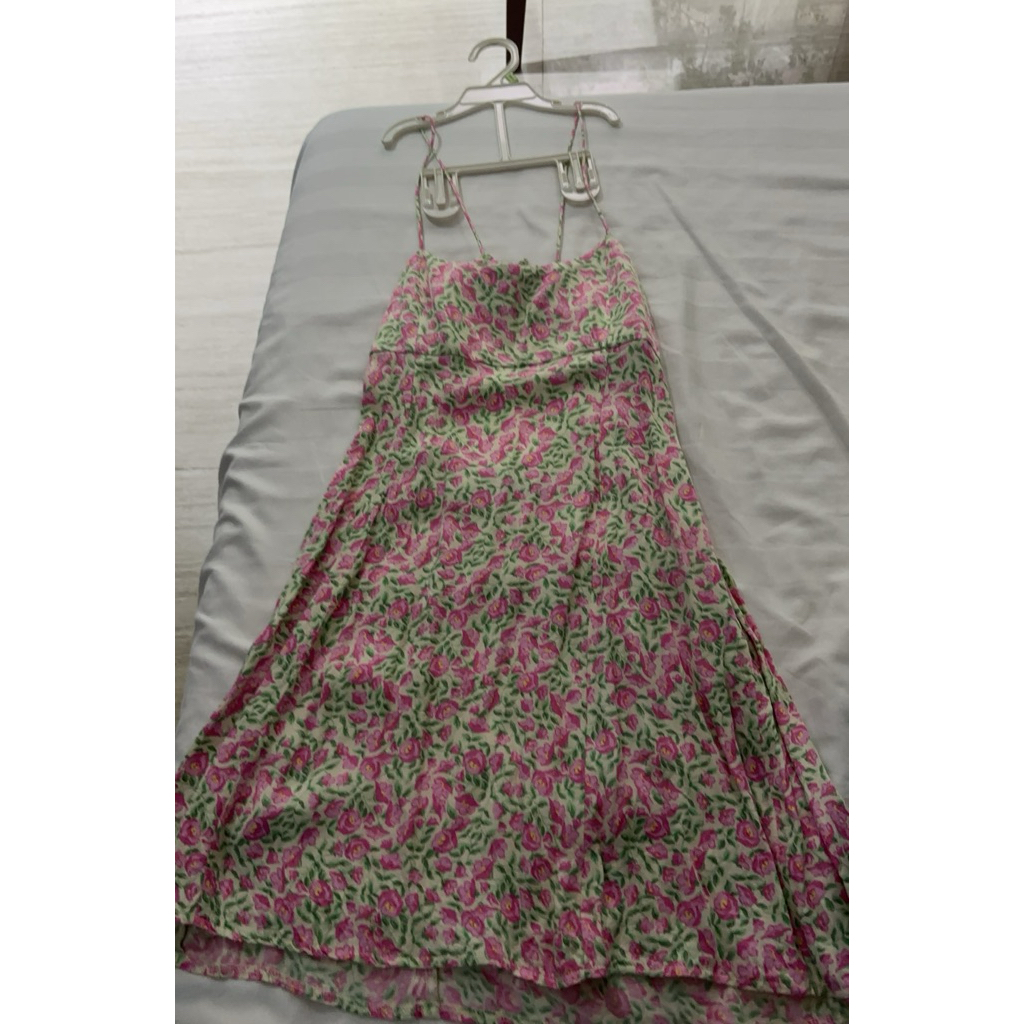 ZARA FLORAL SATIN DRESS