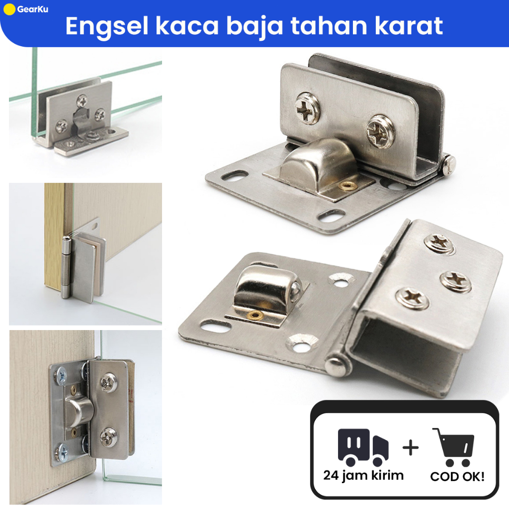 Engsel Kaca & Engsel Pintu Kaca Tanpa Bingkai - Engsel Kaca Jepit Oval dari Paduan Seng (Zinc Alloy)