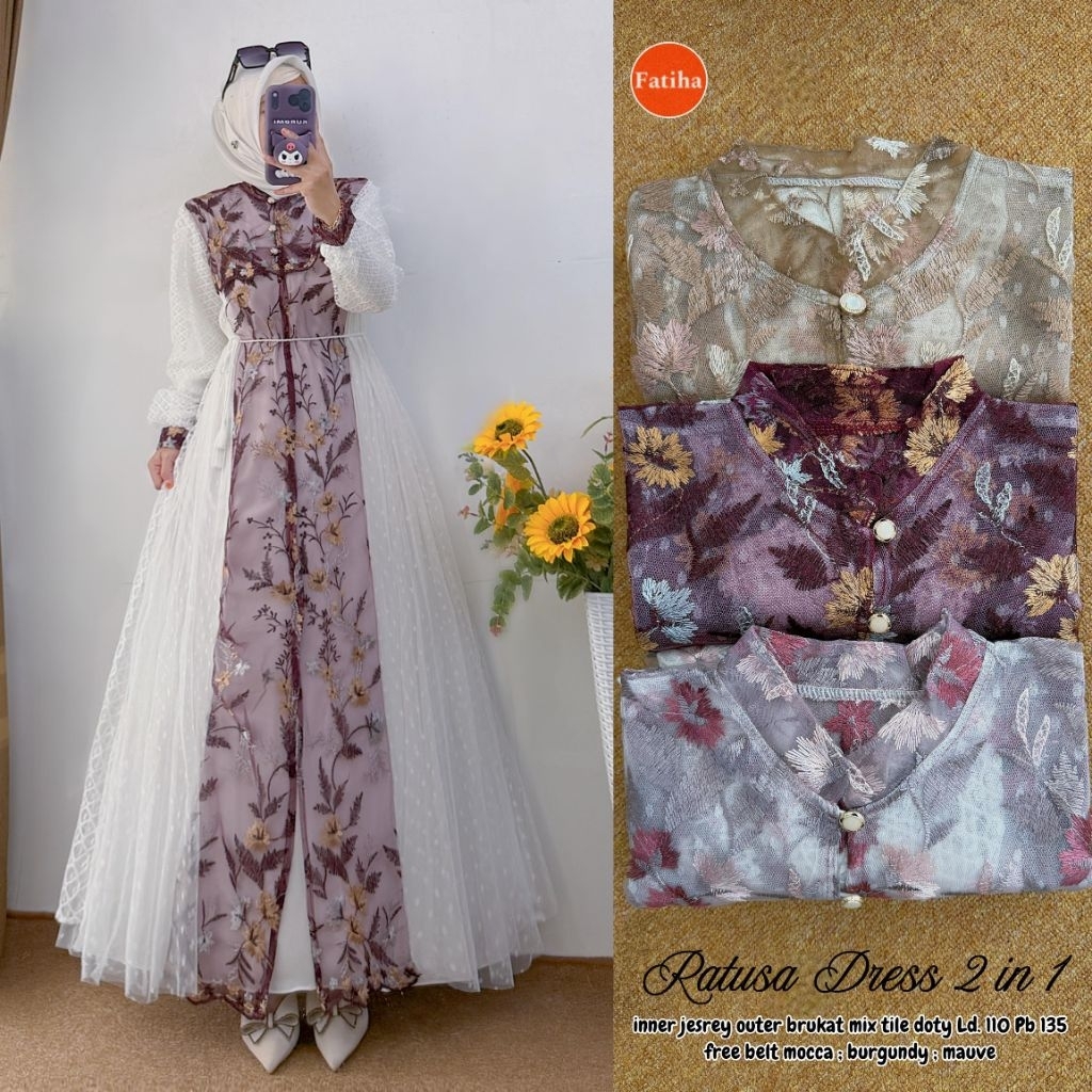 Ratusa dress 3 in 1Varista dress set# Yuna dress by fatiha best seller
