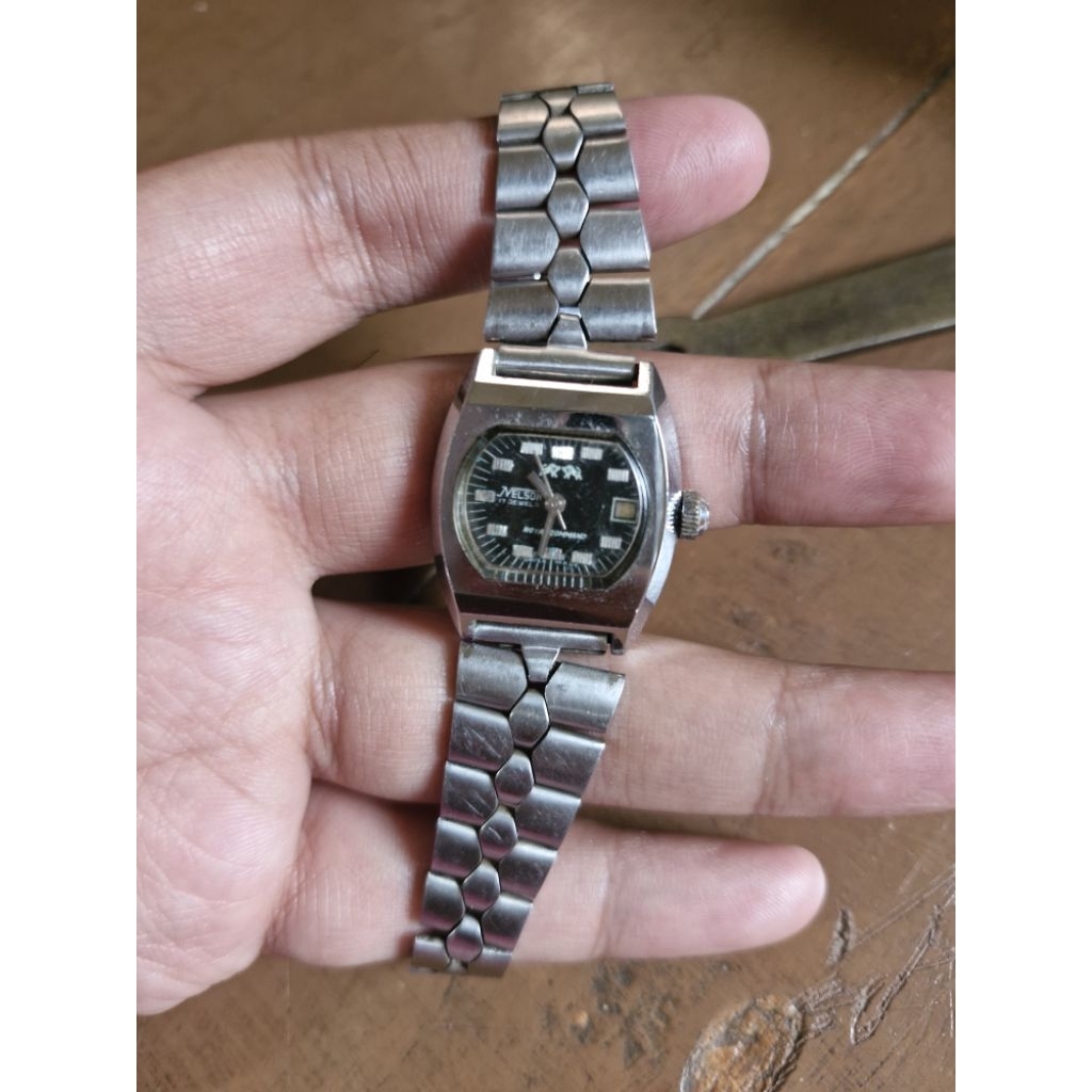 Jam Tangan Wanita Nelson Automatic Murah Lawas Kuno Antik Jadul Nego nyala
