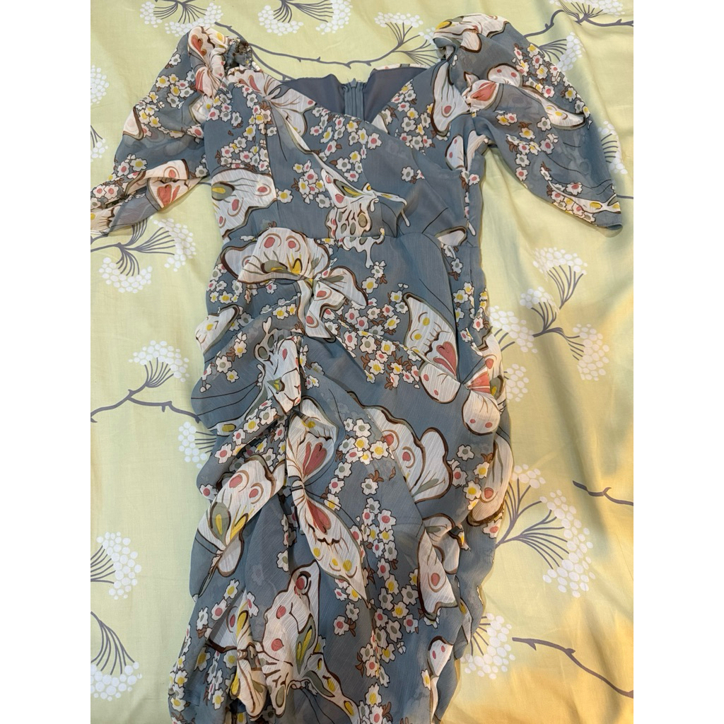 SERBA 50ribu MKS Instant Dress Korea Motif Kupu-Kupu ElegantLook