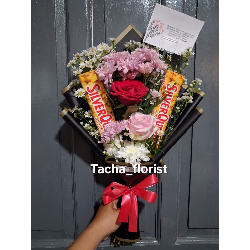 Buket bunga mawar asli segar mix coklat CIMAHI BDG PADALARANG