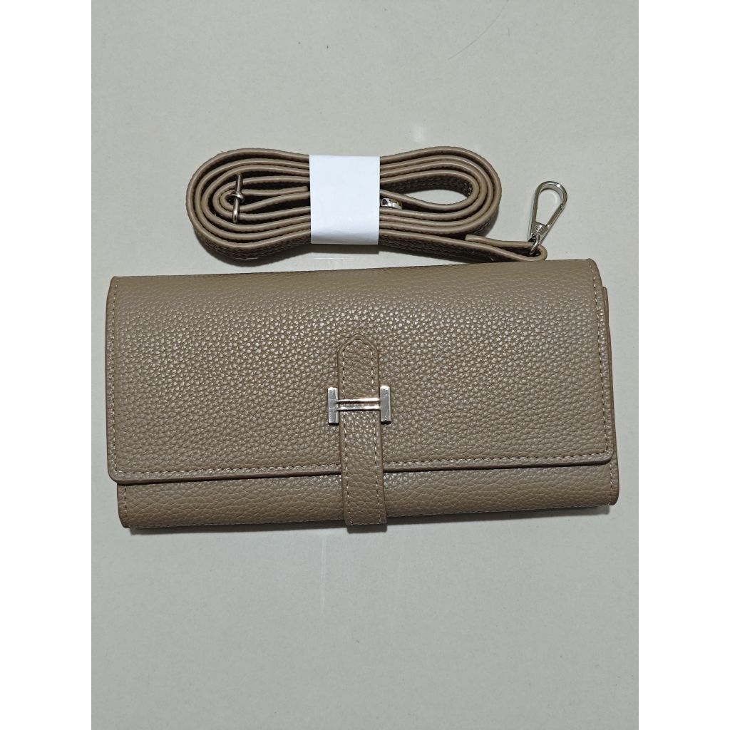 Dompet lipat panjang tas selempang wanita dompet fashion wanita impor kulit jeruk gemoy murah