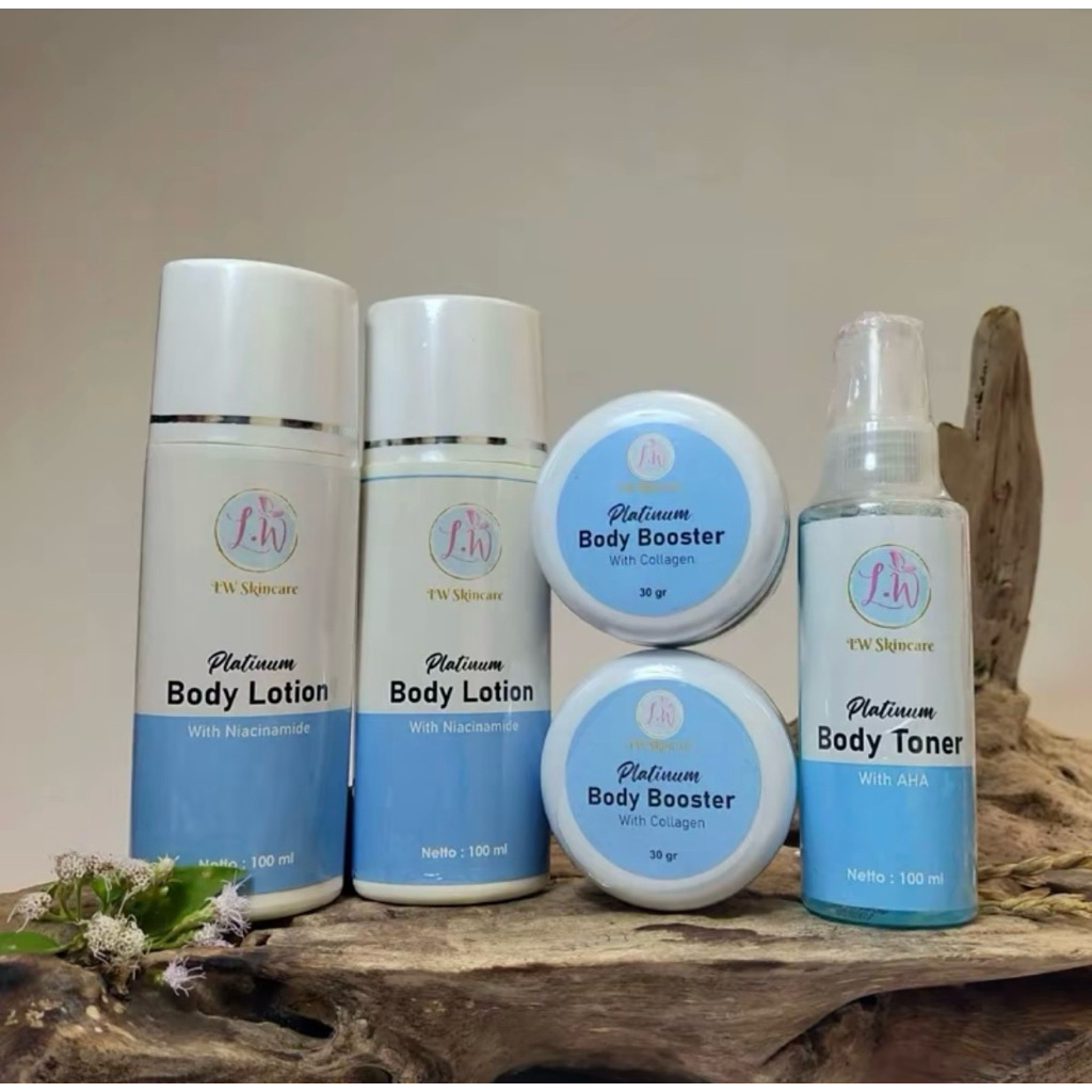PAKET LOTION PLATINUM (lotion 2 boster 2 free toner) LW SKINCARE