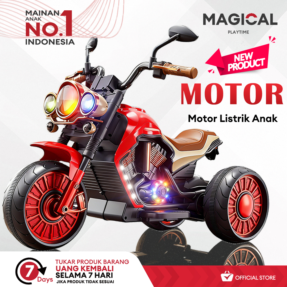 MAGICAL PLAYTIME mobil anak bisa dinaiki motor anak bisa dinaiki Dilengkapi Musik &Lampu 1-8 Tahun