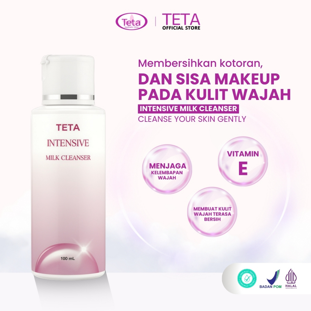TETA Intensive Milk Cleanser - Gentle Facial Cleanser | Pembersih Wajah Berbasis Susu untuk Membersi