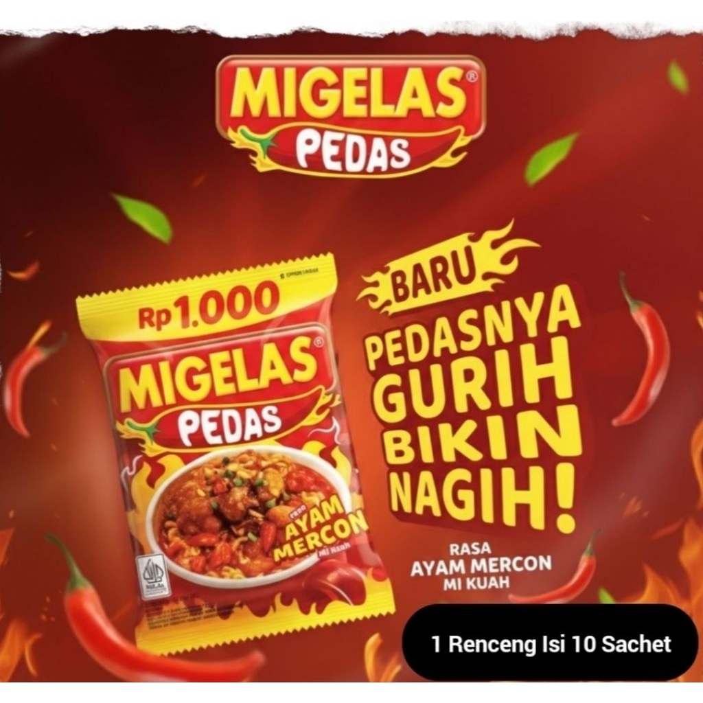 [RENTENG] MAYORA MIGELAS 1000 (BARU) RENTENG ISI 10 PCS AYAM BAWANG | SOTO | PEDAS AYAM MERCON