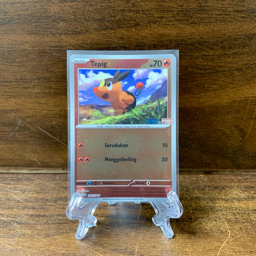 Pokemon TCG Tepig Holo (PROMO 267/SV-P) Original Card Indonesia Set Spesial Indomaret Hitam Putih