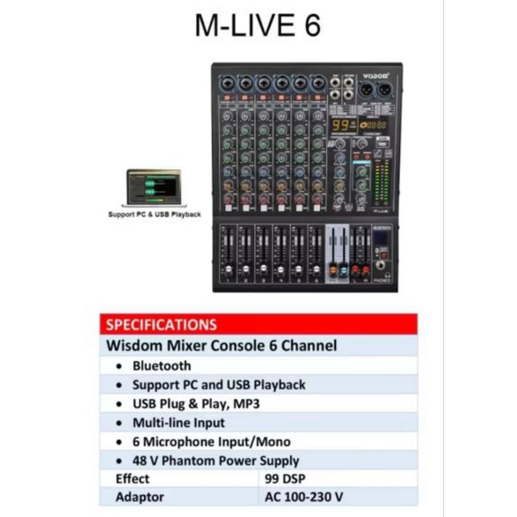 MIXER WISDOM M-LIVE 6