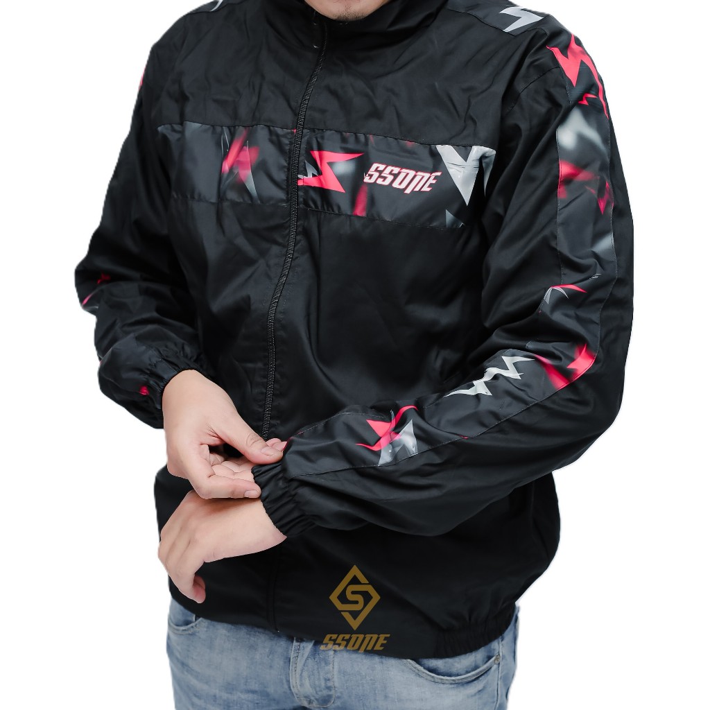 Jaket Tracksuit Tracktop Retro Style Pria Wanita Cewek Cowok Bahan Parasut Taslan