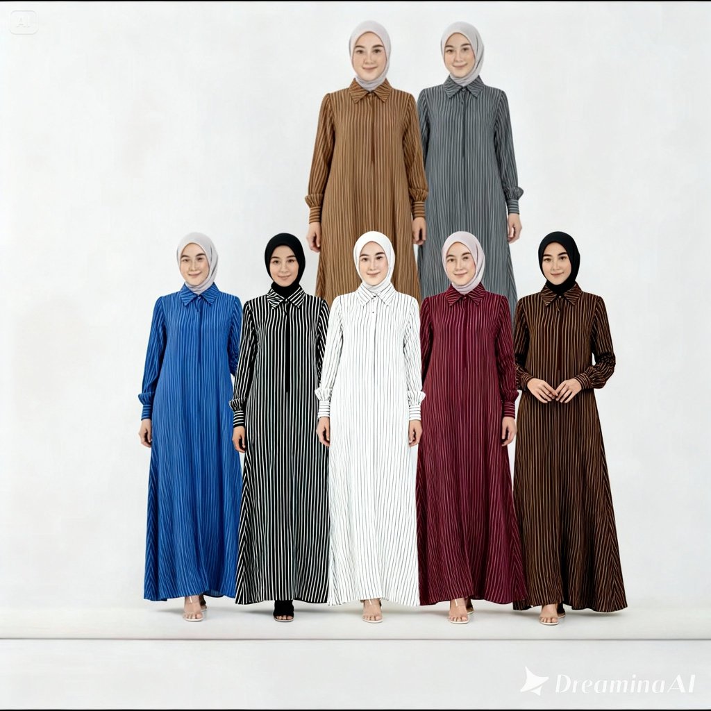 Gamis Motif Salur Jumbo | Gamis Jumbo Model Terbaru 2026