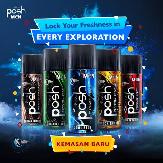 POSH Men Perfumed Body (Deodorant) Spray 150mL Parfum Pria ORIGINAL / Parfum  Deodorant Posh Men Coc