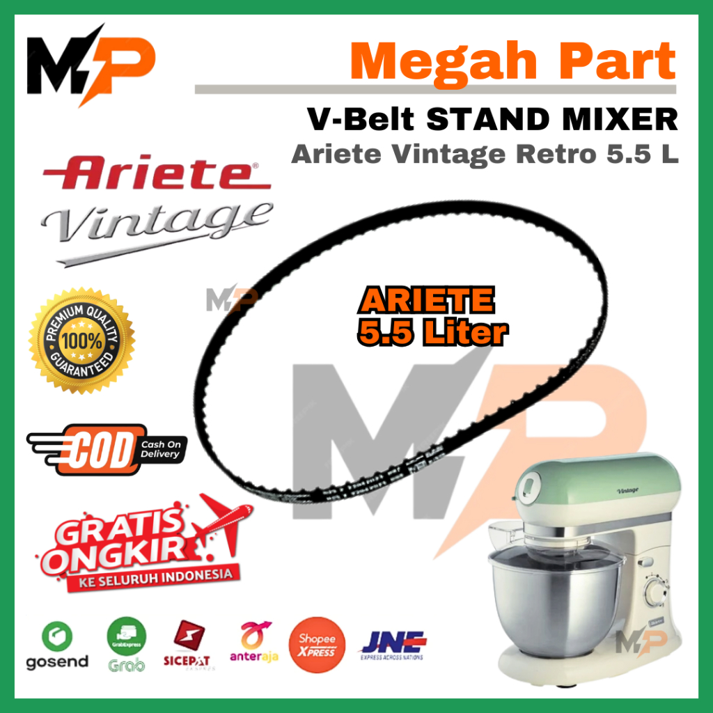 KARET MIXER ARIETE VINTAGE RETRO 5.5L - BELTING STAND MIXER ARIETE VINTAGE 5.5L - VANBELT MIXER ARIE