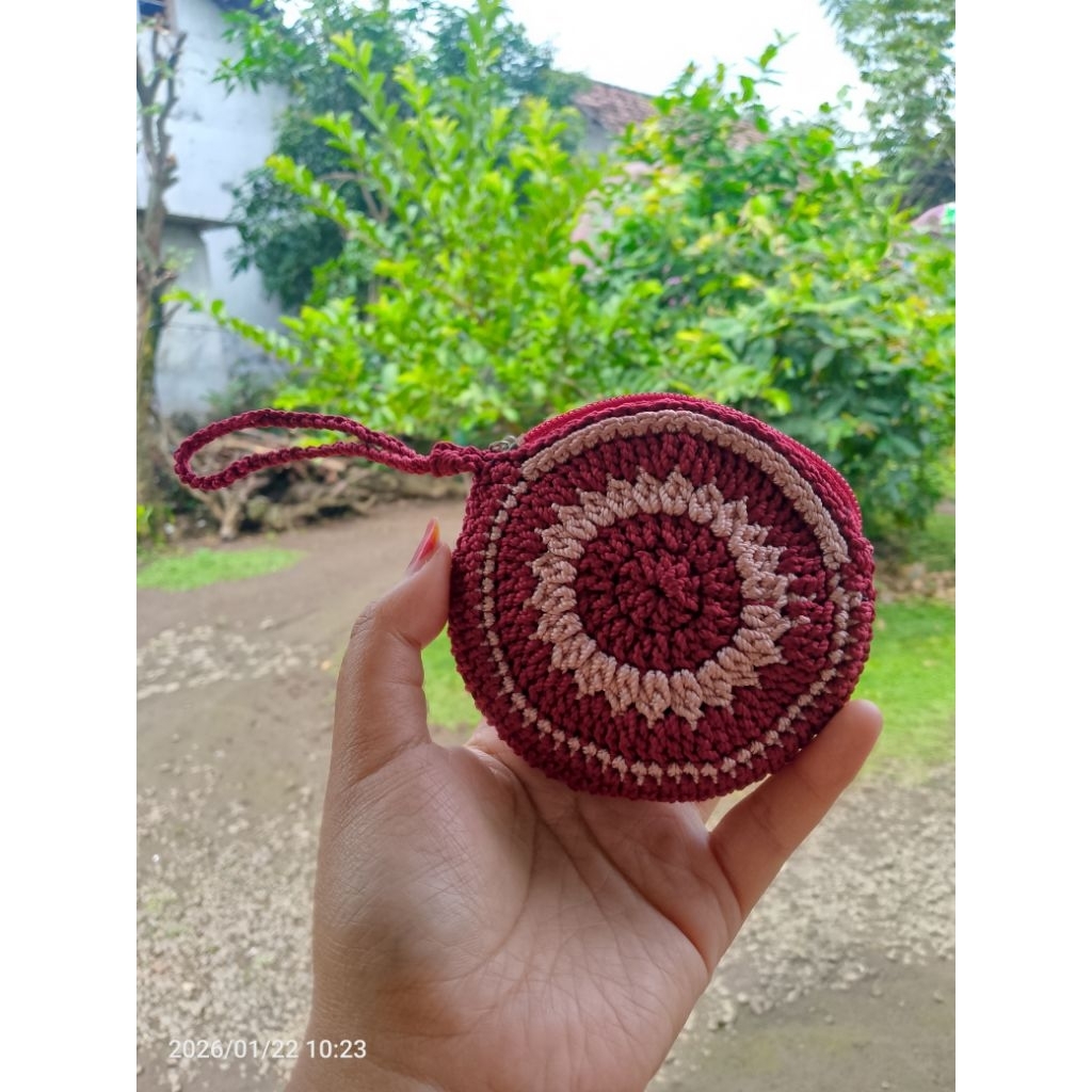 dompet rajut koin.dompet mini rajut.