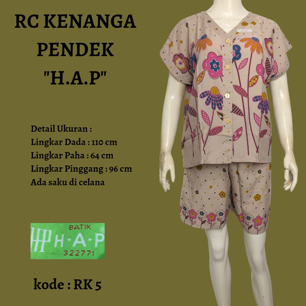 BABYDOLL RC KENANGA PENDEK BY BATIK HAP