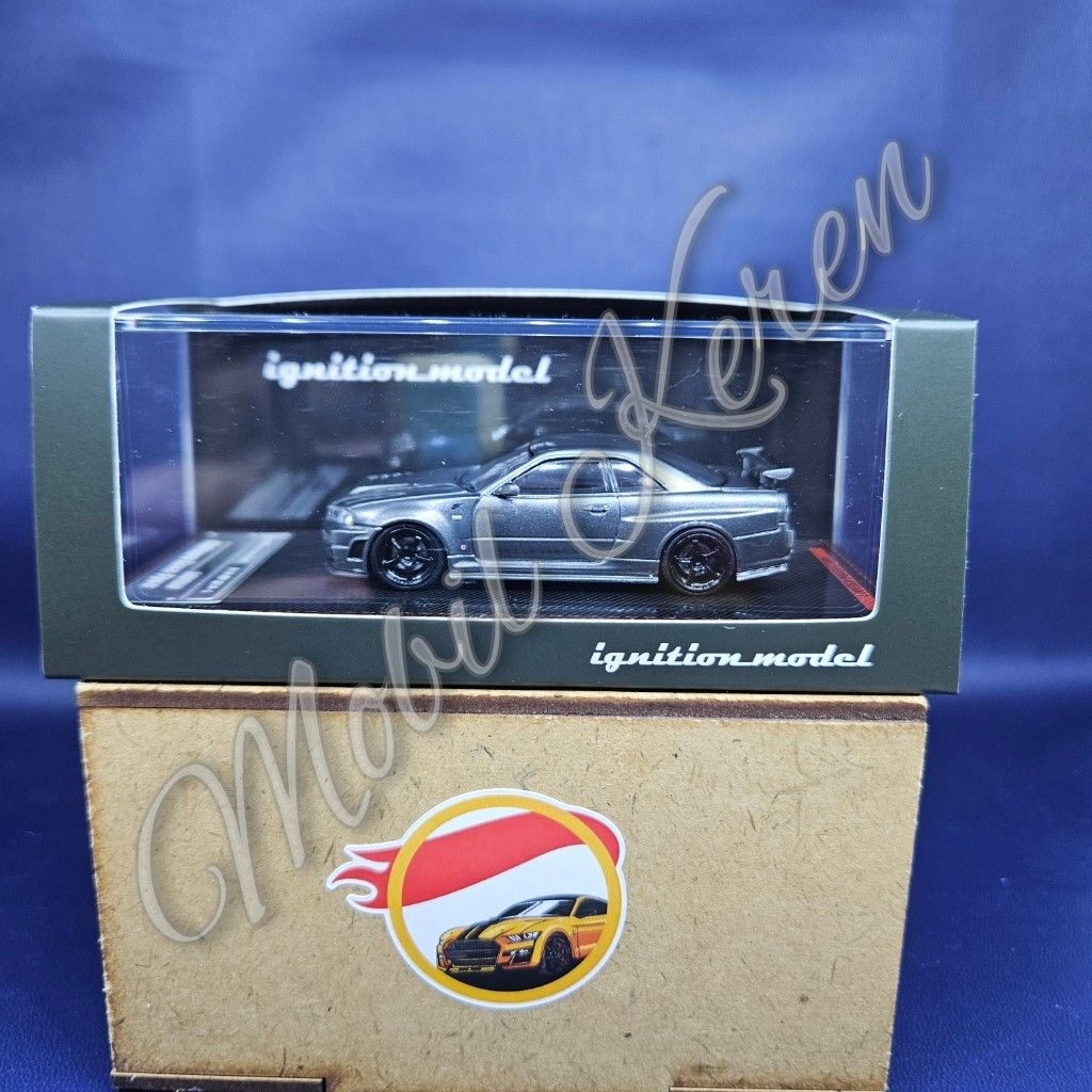Diecast Ignition Model Nismo Clubman Race Spec Nissan Skyline GT-R (Nismo R34 CRS Ver) BNR34 grey ba
