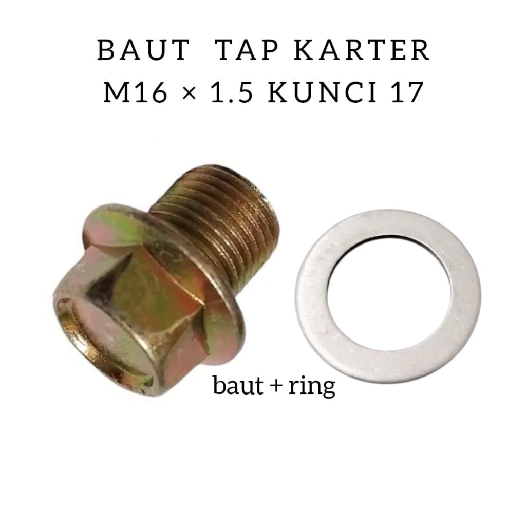 Baut Tap Karter M16 Baut Tutup Oli M16 x 1.5 Kunci 17