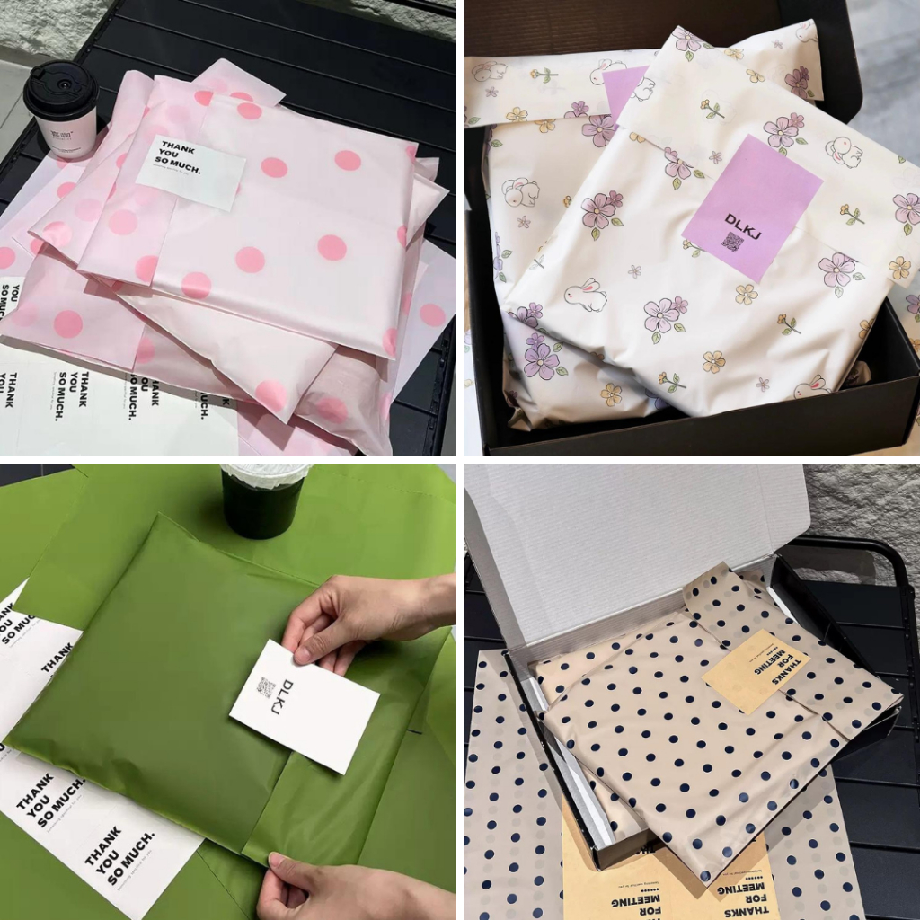 Plastik Kantong Baju Kemasan Baju Premium / Bungkus Baju Motif Polkadot