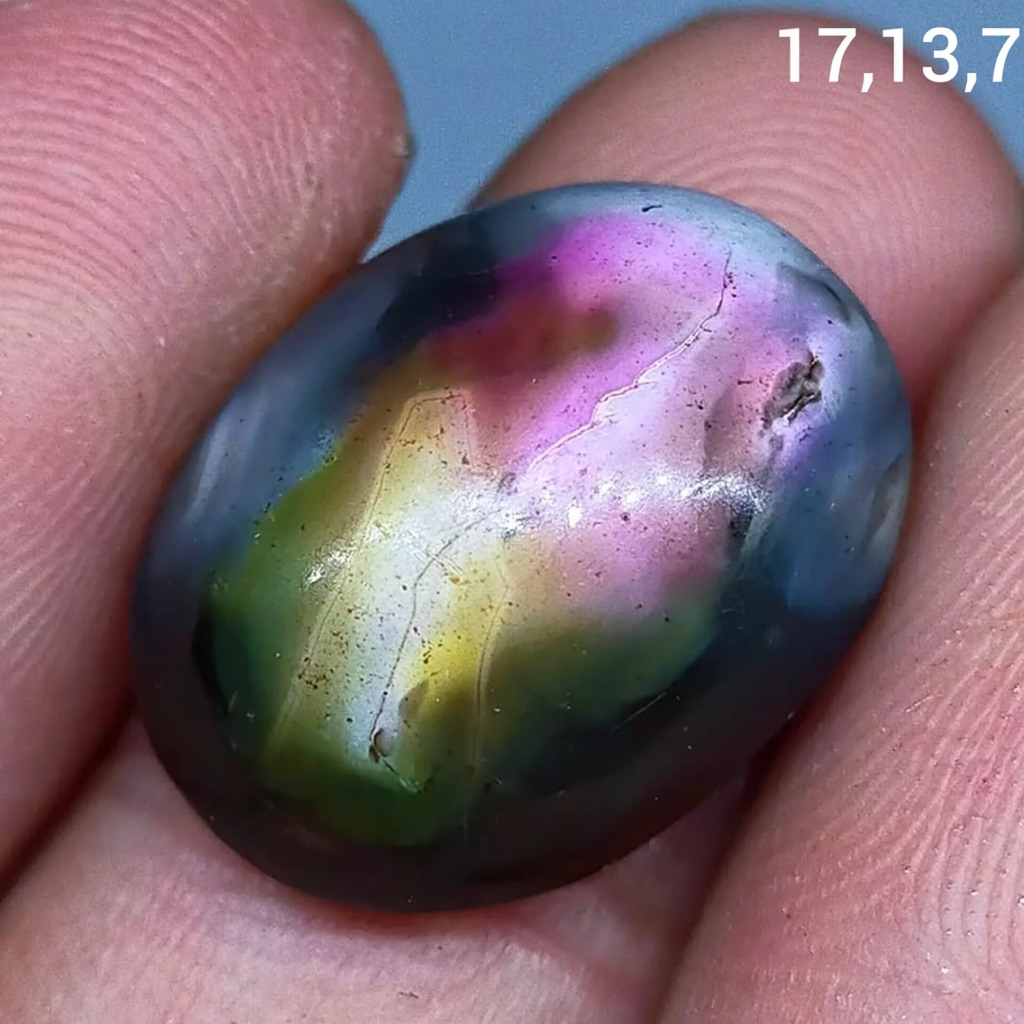 batu akik asli rubah pancawarna antik top hq natural (asli alam)