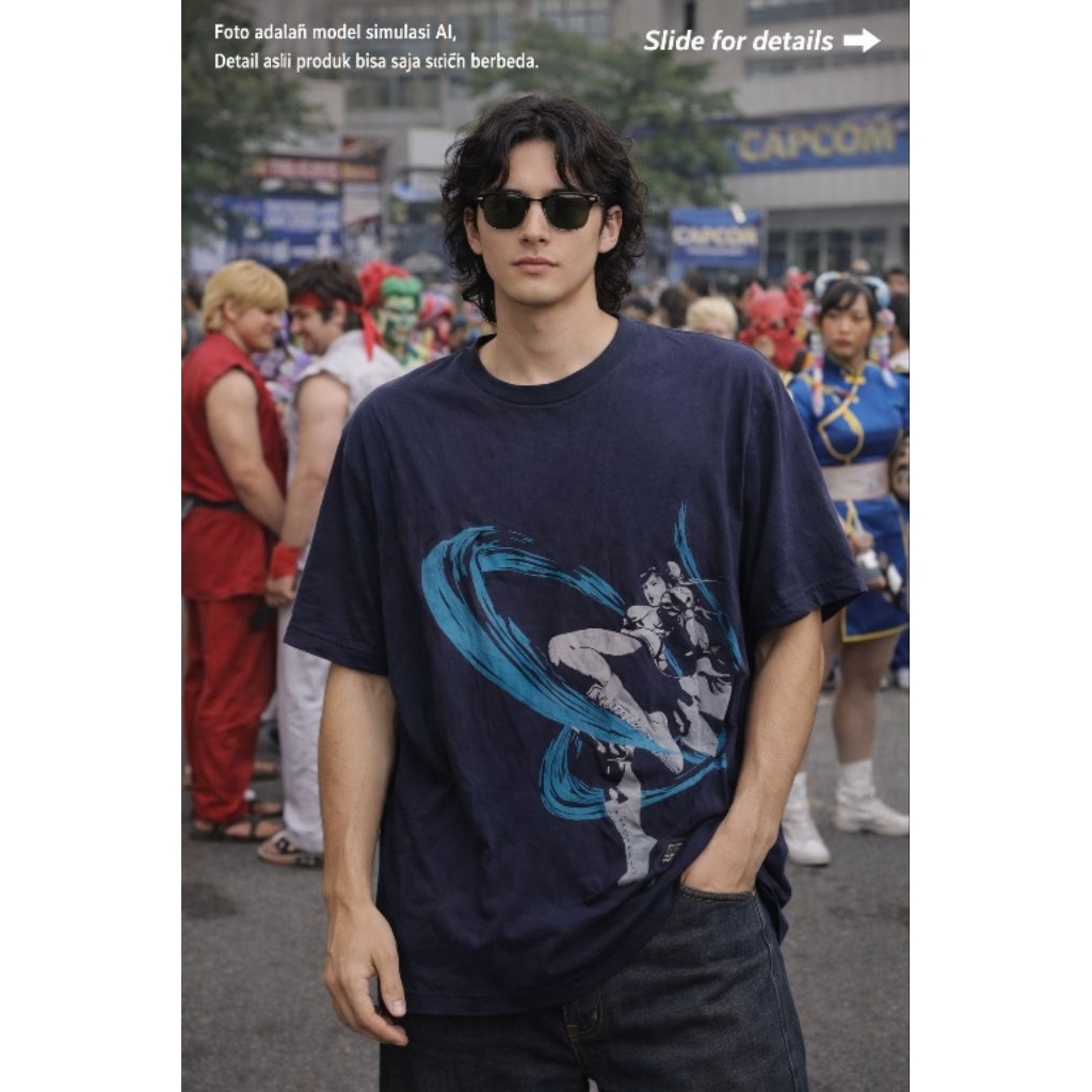 Kaos UNIQLO X CAPCOM 0R1 size L slimfit (P71 x L52)