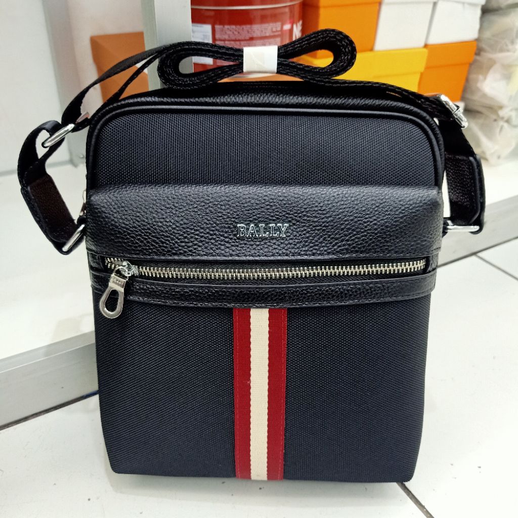 Tas Selempang Pria Bally Nylon Crossbody Bag Mirror Quality