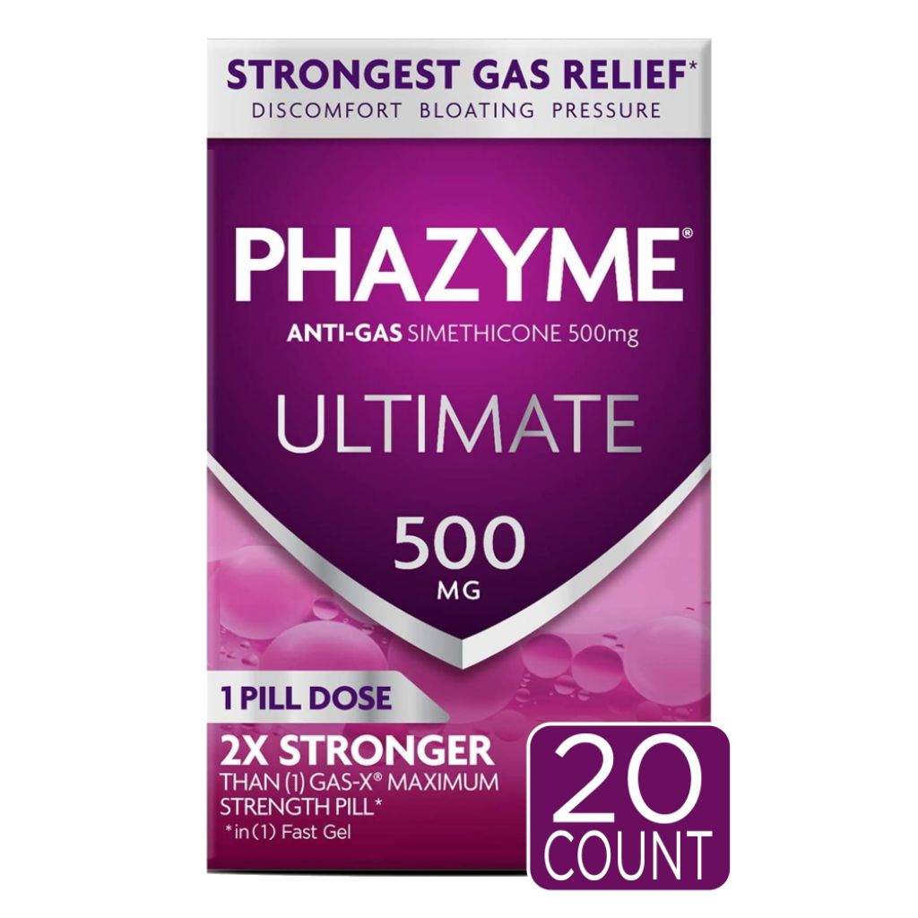 Simethicone 500mg Phazyme Ultimate Gas Bloating Relief Anti-gas Antasida