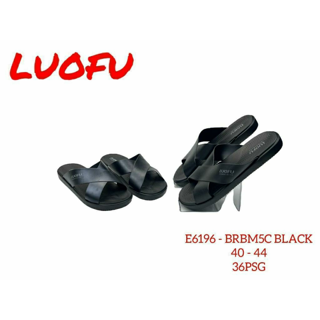 E6196 Sandal Luofu Import SILANG Full Hitam