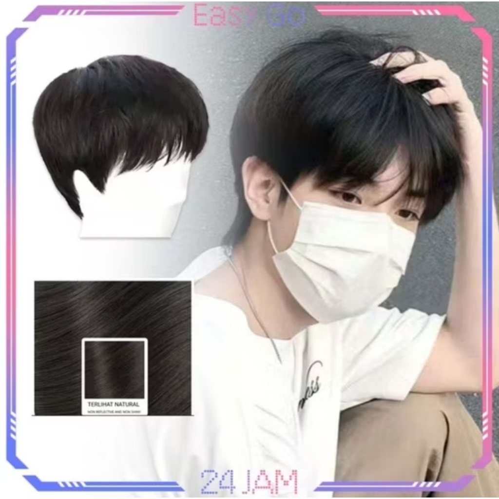 Wig Pria Korea pendek - Wig Rambut Palsu Korea Pendek