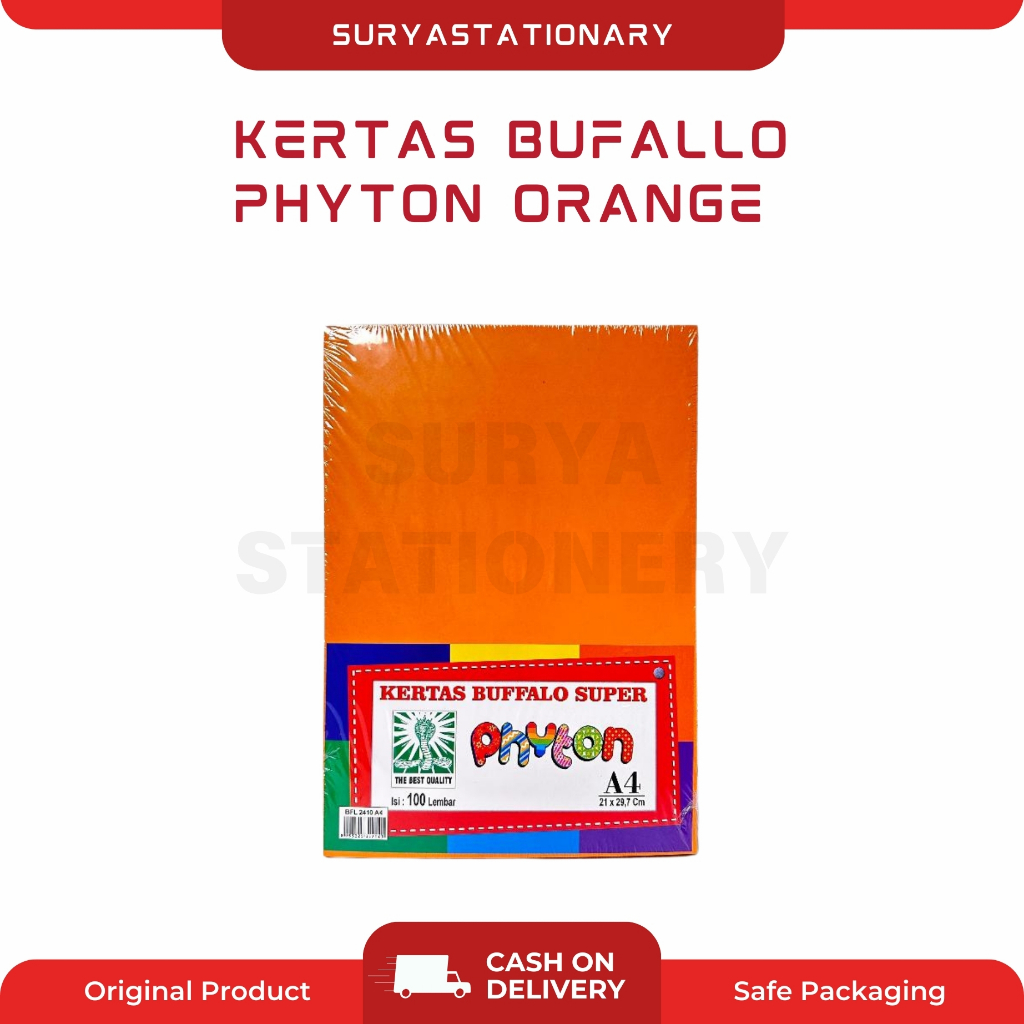 (PAK) KERTAS BUFALLO PHYTON ORANGE / BUFALLO POLOS A4 / KERTAS BUFALLO