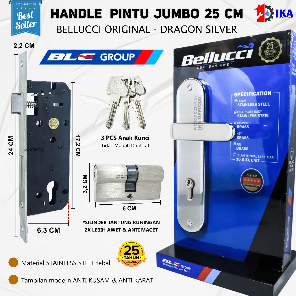 Kunci Pintu Besar Bellucci Dragon NP Handle Besar Bellucci  Handle Stainless Handle pintu besar kunc