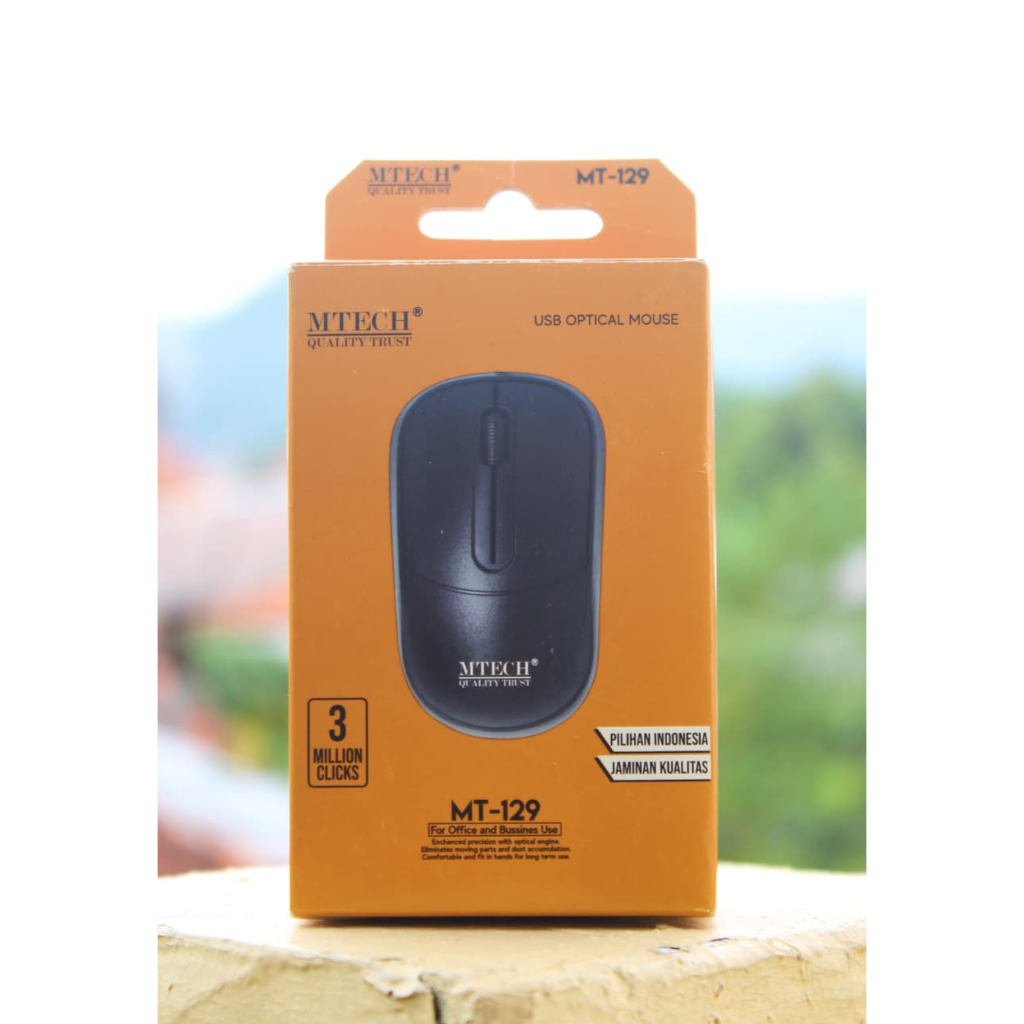 Mouse USB Optical M-Tech MT-129 Presisi Tinggi Scroll Halus
